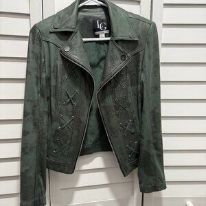 Women's Green Pleather Jacket